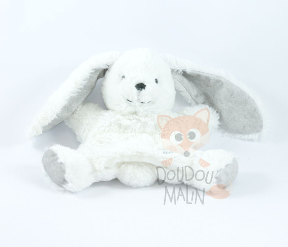  marionnette lapin blanc gris made with love 
